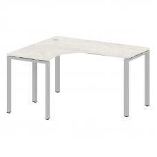 Metal System Стол криволинейный левый на П-образном м/к БП.СА-3 (L) Дуб Наварра/Металл Серый 1400*12