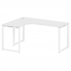 Metal System Стол криволинейный левый на О-образном м/к БО.СА-4 (L) Белый/Металл Белый 1600*1200*750