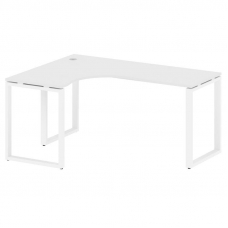 Metal System Стол криволинейный левый на О-образном м/к БО.СА-4 (L) Белый/Металл Белый 1600*1200*750