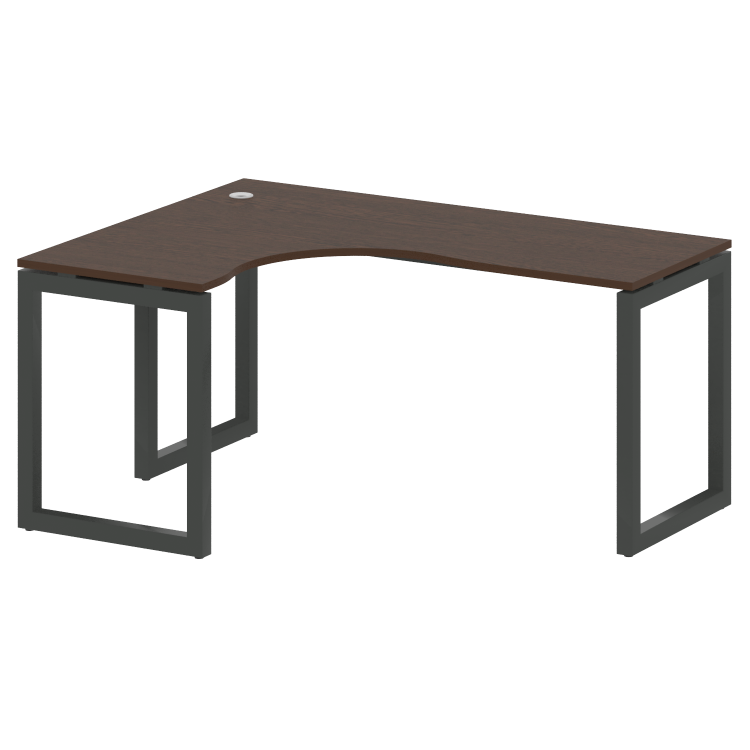 Metal System Quattro Стол криволинейный левый на О-образном м/к 50БО.СА-4 (L) Венге Цаво/Металл Антр