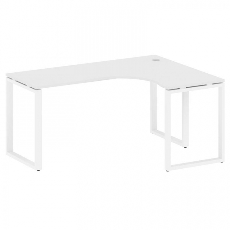 Metal System Стол криволинейный правый на О-образном м/к БО.СА-4 (R) Белый/Металл Белый 1600*1200*75