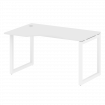 Metal System Quattro Стол криволинейный левый на О-образном м/к 50БО.СА-2 (L) Белый/Металл Белый 140