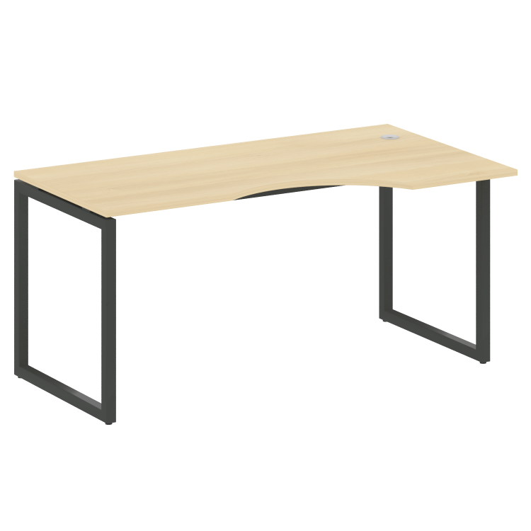 Metal System Quattro Стол криволинейный правый на О-образном м/к 40БО.СА-1 (R) Акация Лорка/Металл А