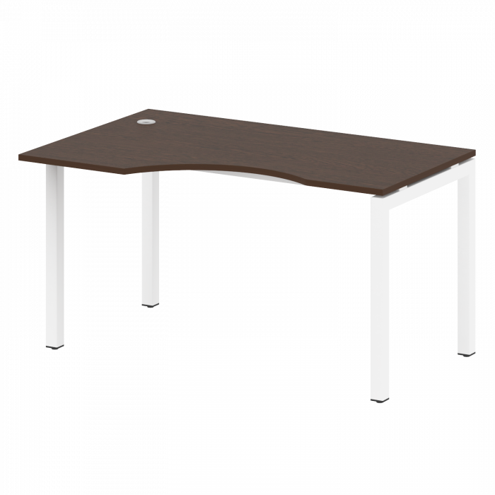 Метал Систем Куатро Стол криволинейный левый на П-образном м/к 50БП.СА-2 (L) Венге Цаво/Металл Белый