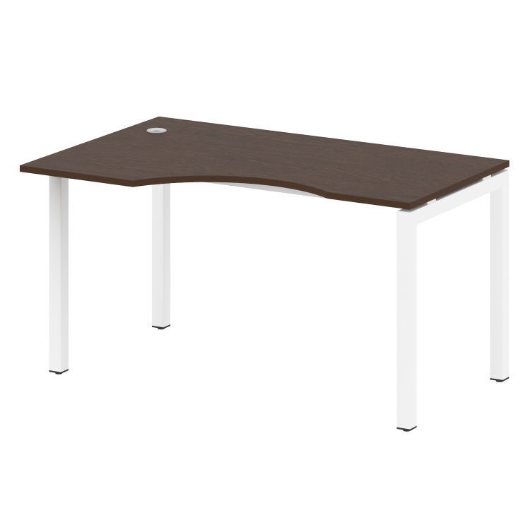 Metal System Quattro Стол криволинейный левый на П-образном м/к 50БП.СА-2 (L) Венге Цаво/Металл Белы