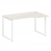 Metal System Стол криволинейный правый на О-образном м/к БО.СА-2 (R) Дуб Наварра/Металл Белый 1400*9