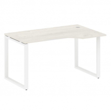 Metal System Стол криволинейный правый на О-образном м/к БО.СА-2 (R) Дуб Наварра/Металл Белый 1400*9