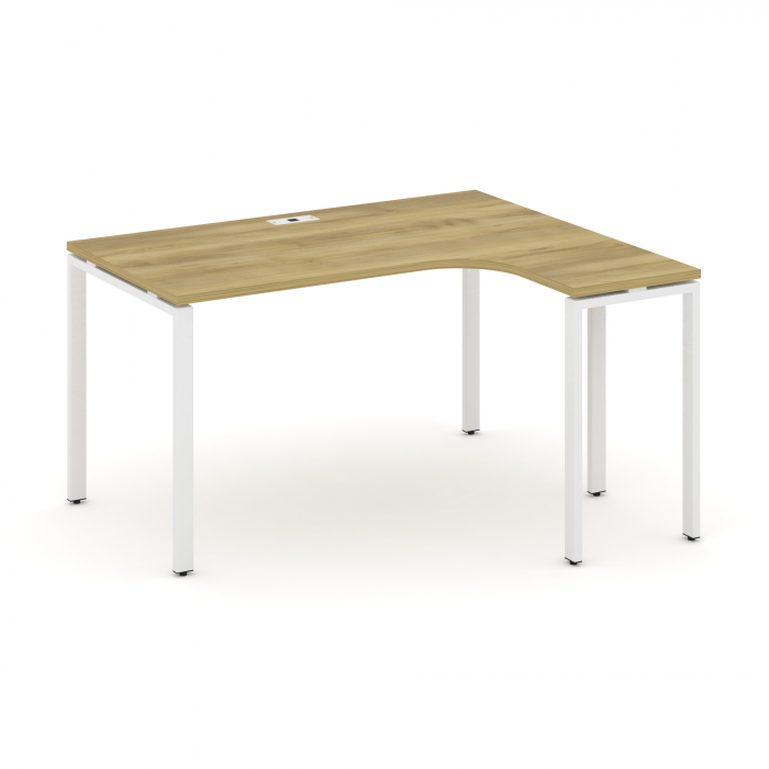 Концепт Стол эргономичный CN.SA-001(R) Дуб Винченцо/Металл Белый 1380*1180*750