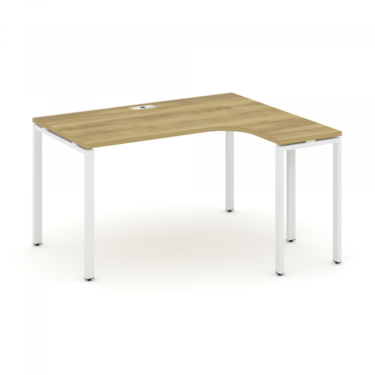 Concept Стол эргономичный CN.SA-001(R) Дуб Винченцо/Металл Белый 1380*1180*750
