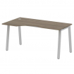 Metal System Стол криволинейный левый на А-образном м/к БА.СА-1 (L) Вяз Благородный/Металл Серый 160