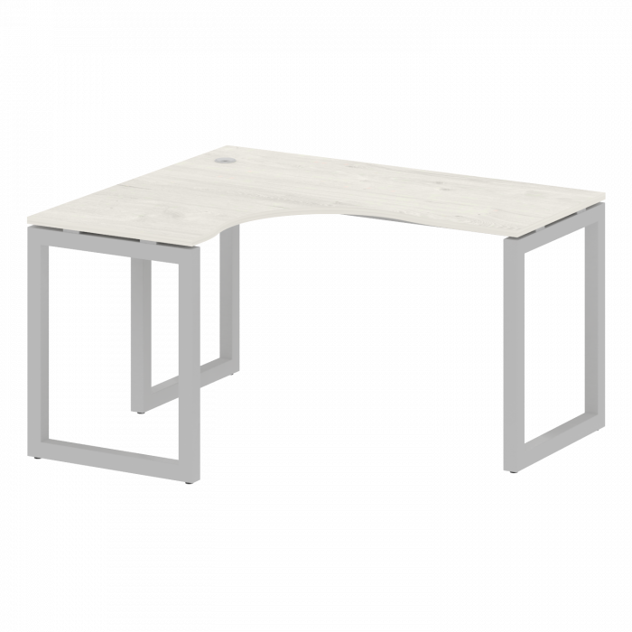 Metal System Quattro Стол криволинейный левый на О-образном м/к 50БО.СА-3 (L) Дуб Наварра/Металл Сер