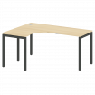 Metal System Quattro Стол криволинейный левый на П-образном м/к 40БП.СА-4 (L) Акация Лорка/Металл Ан