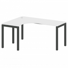 Metal System Quattro Стол криволинейный левый на П-образном м/к 50БП.СА-4 (L) Белый/Металл Антрацит