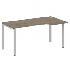 Metal System Стол криволинейный правый на П-образном м/к БП.СА-1 (R) Вяз Благородный/Металл Серый 16