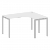 Metal System Quattro Стол криволинейный правый на П-образном м/к 40БП.СА-3 (R) Белый/Металл Серый 14