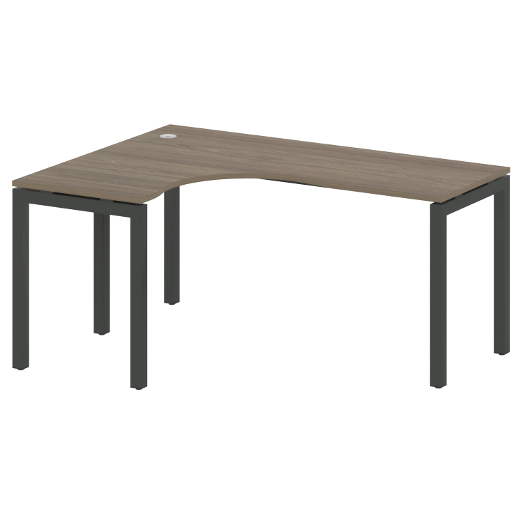 Metal System Quattro Стол криволинейный левый на П-образном м/к 50БП.СА-4 (L) Вяз Благородный/Металл