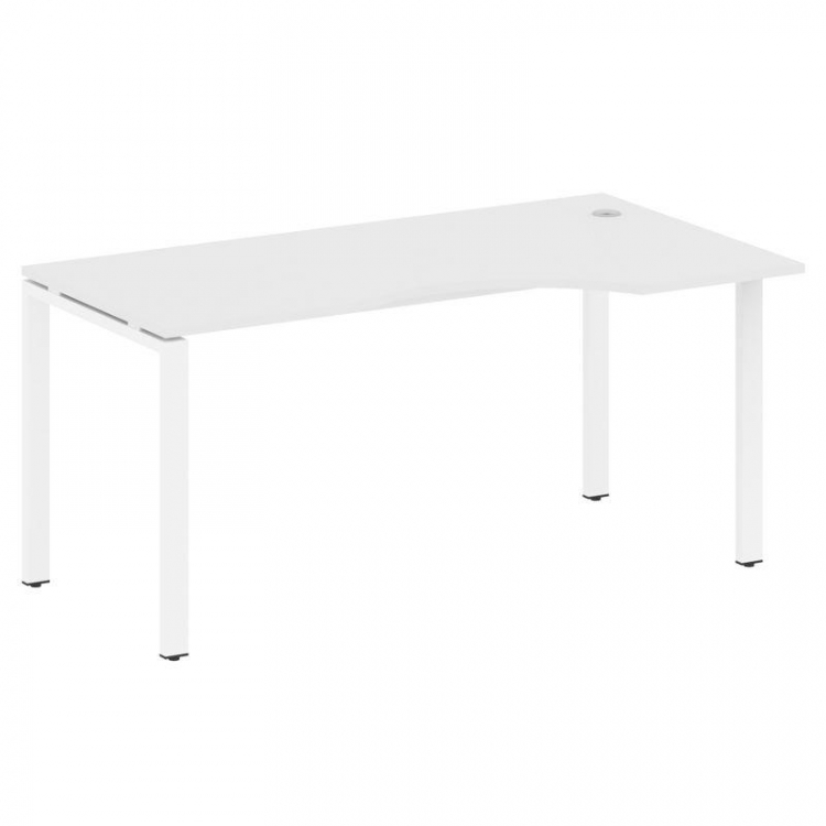 Metal System Стол криволинейный правый на П-образном м/к БП.СА-1 (R) Белый/Металл Белый 1600*900*750