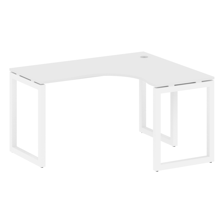 Metal System Quattro Стол криволинейный правый на О-образном м/к 50БО.СА-3 (R) Белый/Металл Белый 14
