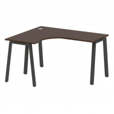 Metal System Стол криволинейный левый на А-образном м/к БА.СА-3 (L) Венге Цаво/Металл Антрацит 1400*