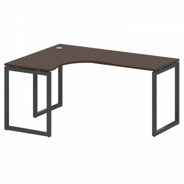 Metal System Quattro Стол криволинейный левый на О-образном м/к 40БО.СА-4 (L) Венге Цаво/Металл Антр