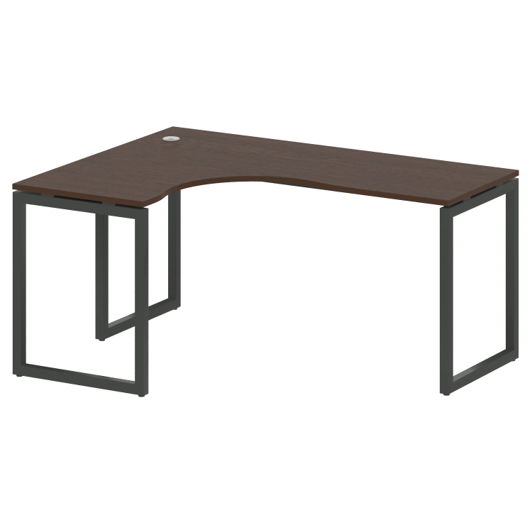 Metal System Quattro Стол криволинейный левый на О-образном м/к 40БО.СА-4 (L) Венге Цаво/Металл Антр