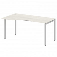 Metal System Quattro Стол криволинейный левый на П-образном м/к 40БП.СА-1 (L) Дуб Наварра/Металл Сер