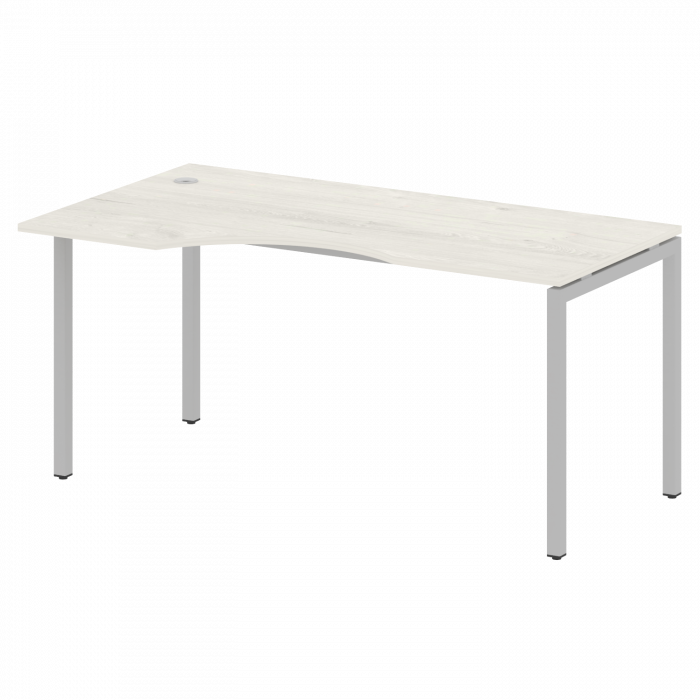 Метал Систем Куатро Стол криволинейный левый на П-образном м/к 40БП.СА-1 (L) Дуб Наварра/Металл Серы