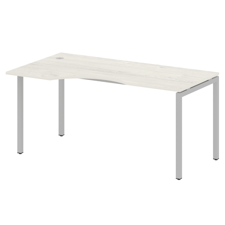 Metal System Quattro Стол криволинейный левый на П-образном м/к 40БП.СА-1 (L) Дуб Наварра/Металл Сер