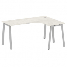 Metal System Стол криволинейный правый на А-образном м/к БА.СА-4 (R) Дуб Наварра/Металл Серый 1600*1