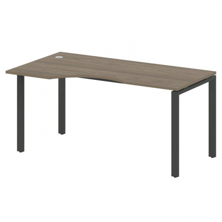 Metal System Стол криволинейный левый на П-образном м/к БП.СА-1 (L) Вяз Благородный/Металл Антрацит