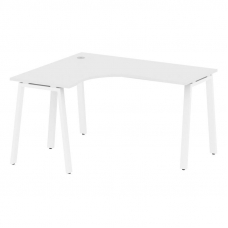 Metal System Стол криволинейный левый на А-образном м/к БА.СА-3 (L) Белый/Металл Белый 1400*1200*750