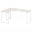 Metal System Quattro Стол криволинейный левый на О-образном м/к 40БО.СА-4 (L) Дуб Наварра/Металл Бел
