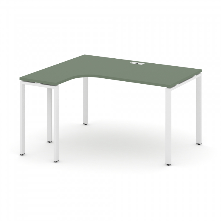 Concept Стол эргономичный CN.OSA-002(L) Кобо/Металл Белый 1580*1180*750