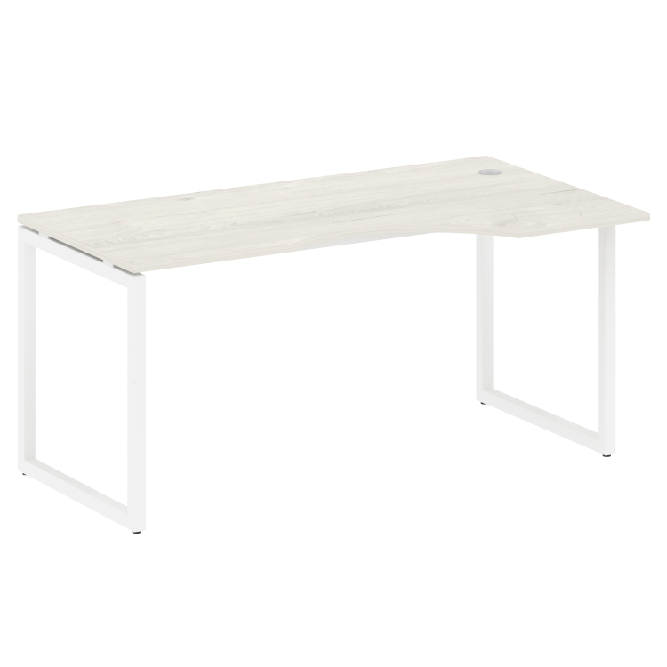 Metal System Quattro Стол криволинейный правый на О-образном м/к 40БО.СА-1 (R) Дуб Наварра/Металл Бе