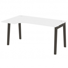 Onix Wood Стол эргономичный левый OW.SA-1 (L) Белый Бриллиант/Дуб Темный/Металл Антрацит 1580*980*75