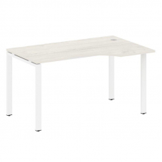 Metal System Стол криволинейный правый на П-образном м/к БП.СА-2 (R) Дуб Наварра/Металл Белый 1400*9