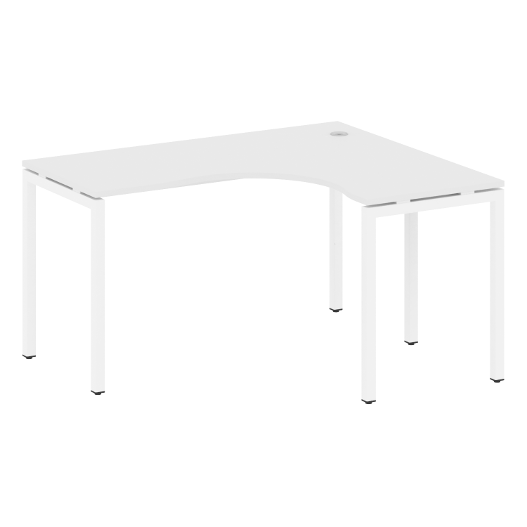 Metal System Quattro Стол криволинейный правый на П-образном м/к 40БП.СА-3 (R) Белый/Металл Белый 14