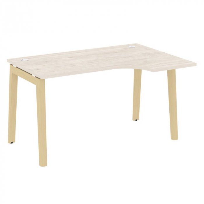 Onix Wood Стол эргономичный правый OW.SA-2 (R) Денвер Светлый/Дуб Светлый/Металл Белый 1380*980*750