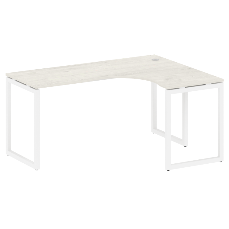 Metal System Quattro Стол криволинейный правый на О-образном м/к 40БО.СА-4 (R) Дуб Наварра/Металл Бе