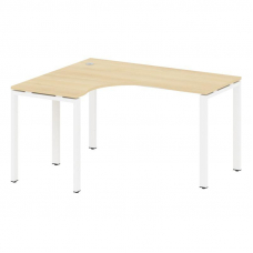 Metal System Стол криволинейный левый на П-образном м/к БП.СА-3 (L) Акация Лорка/Металл Белый 1400*1