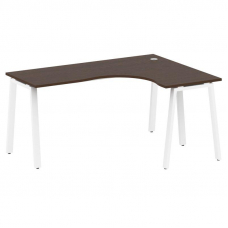 Metal System Стол криволинейный правый на А-образном м/к БА.СА-4 (R) Венге Цаво/Металл Белый 1600*12