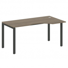 Metal System Стол криволинейный правый на П-образном м/к БП.СА-1 (R) Вяз Благородный/Металл Антрацит