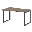 Metal System Стол криволинейный левый на О-образном м/к БО.СА-2 (L) Вяз Благородный/Металл Антрацит