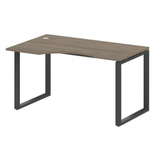 Metal System Стол криволинейный левый на О-образном м/к БО.СА-2 (L) Вяз Благородный/Металл Антрацит
