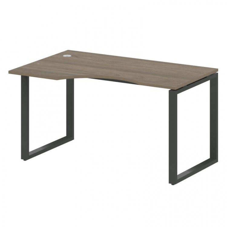 Metal System Стол криволинейный левый на О-образном м/к БО.СА-2 (L) Вяз Благородный/Металл Антрацит