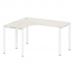 Metal System Стол криволинейный левый на П-образном м/к БП.СА-3 (L) Дуб Наварра/Металл Белый 1400*12