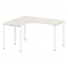 Metal System Стол криволинейный левый на П-образном м/к БП.СА-3 (L) Дуб Наварра/Металл Белый 1400*12