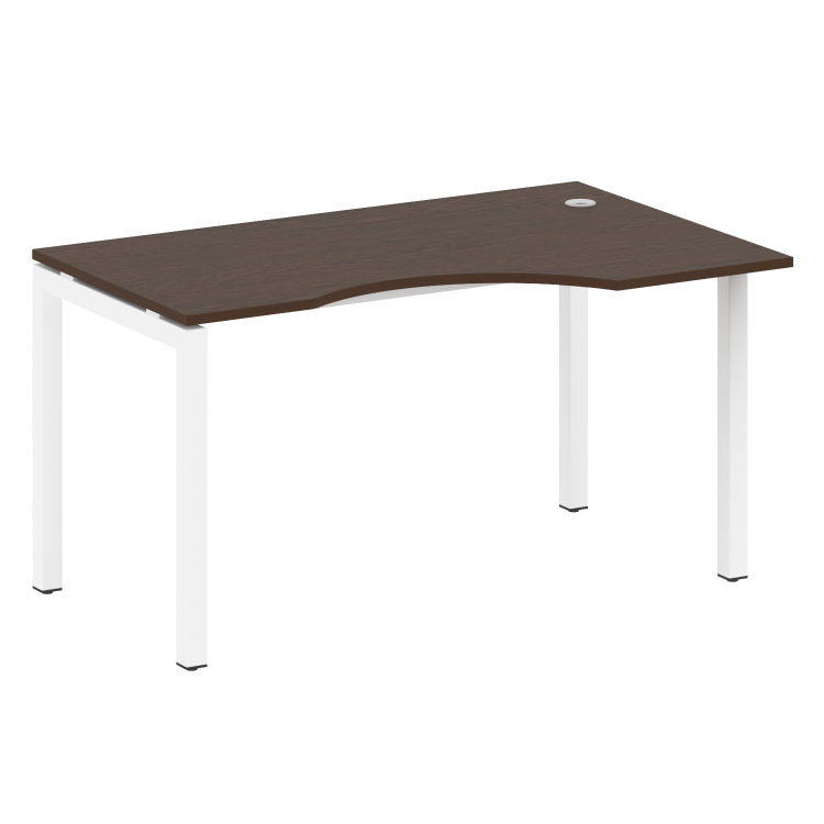 Metal System Quattro Стол криволинейный правый на П-образном м/к 50БП.СА-2 (R) Венге Цаво/Металл Бел