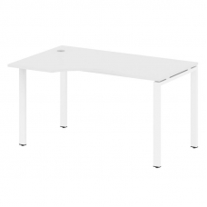 Metal System Стол криволинейный левый на П-образном м/к БП.СА-2 (L) Белый/Металл Белый 1400*900*750