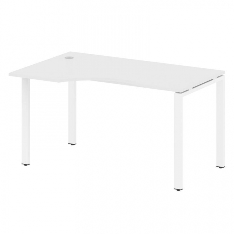Metal System Стол криволинейный левый на П-образном м/к БП.СА-2 (L) Белый/Металл Белый 1400*900*750